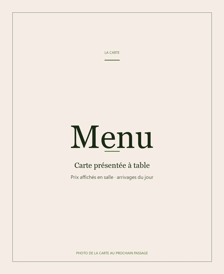 Carte Le Jasmin, photo de la carte au prochain passage